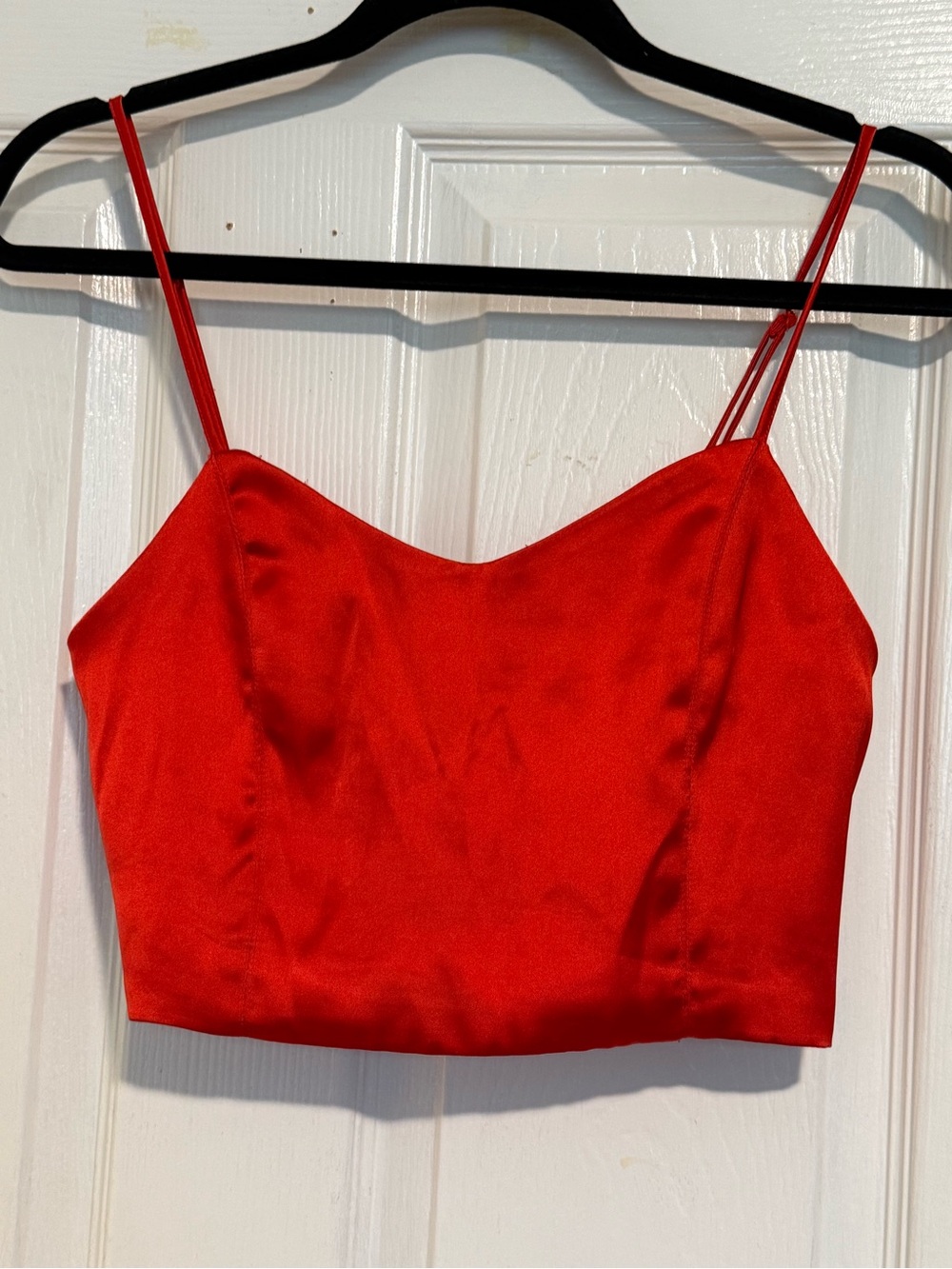 House of Harlow 1960 Red Satin Spaghetti Strap Crop Camisole size M